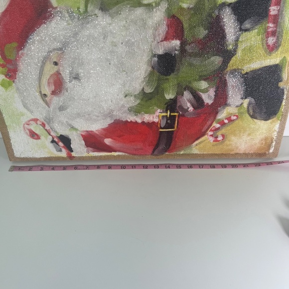 Collectible/Rare Pier 1 Imports Santa Candy Canes Lighted Glitter Canvas - Picture 11 of 12
